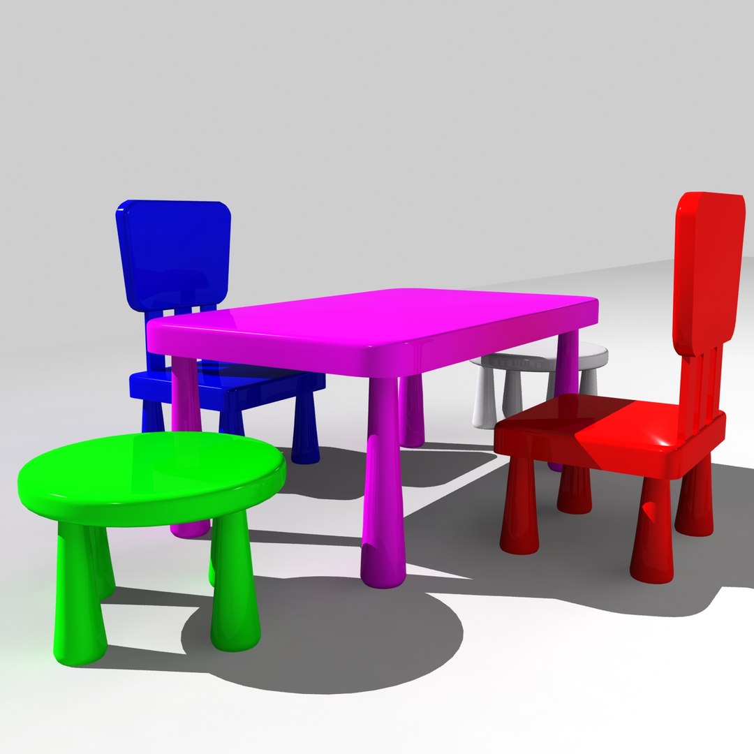 Kids Chair Table 3D Model - TurboSquid 1264136