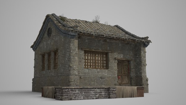 Ancient Asian green brick hut 3D - TurboSquid 1783862