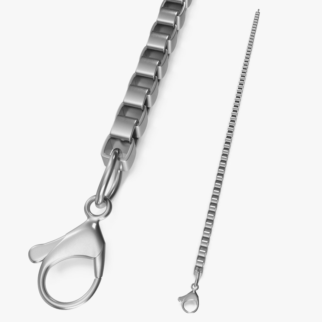 Jewelry Box Chain Silver 3D model preview