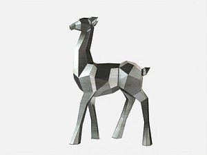 LowPoly Deer Statue 3D model 3D