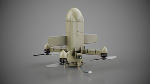 3D STING air defense interceptor drone low-poly 3d model