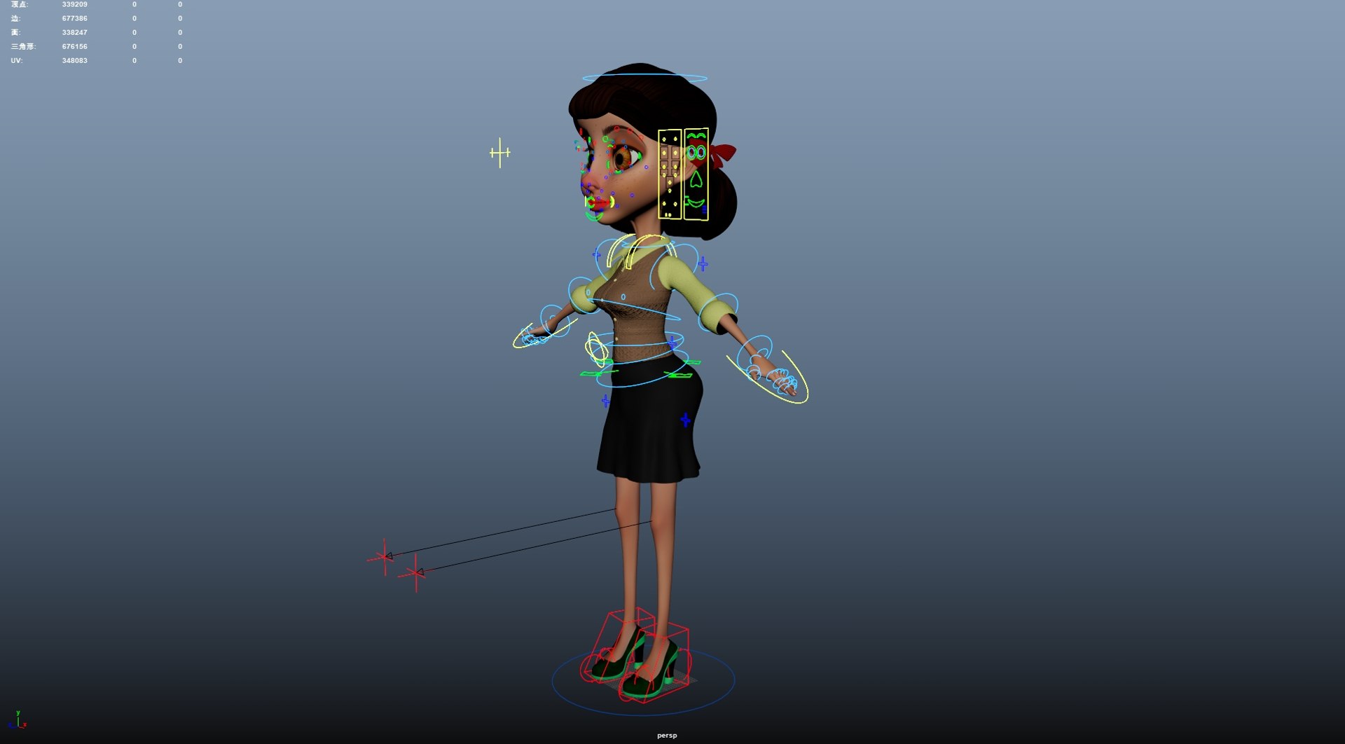 Cartoon Woman Rigged 3D Model - TurboSquid 2429827