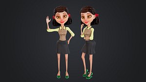 Cartoon Woman Rigged