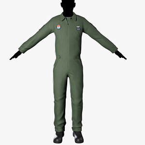 3D PilotCloth PLA air force Fatigues model