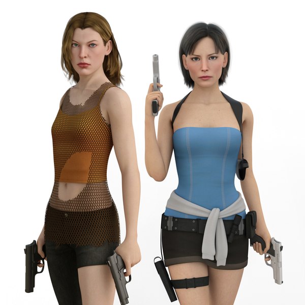Resident Evil 2 Girls - Alice e Jill Valentine Modelo 3D - TurboSquid  1594298