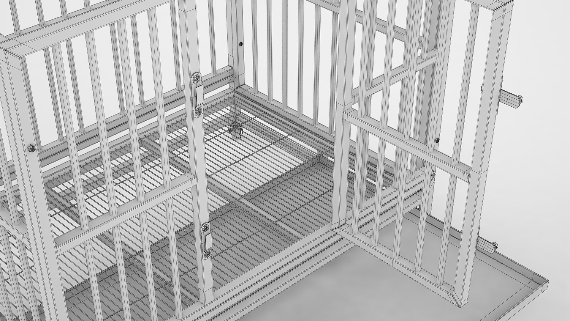 Heavy Duty Metal Dog Cage Crate 04 3D Model TurboSquid 1817751