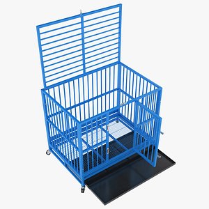 Heavy Duty Metal Dog Cage Crate 04 3D model