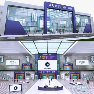 Realistic Virtual Auditorium Centre 8 3D model