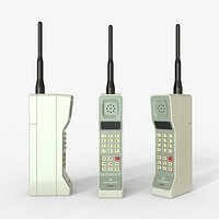 White Vintage Mobile Phone  Retro Telephone