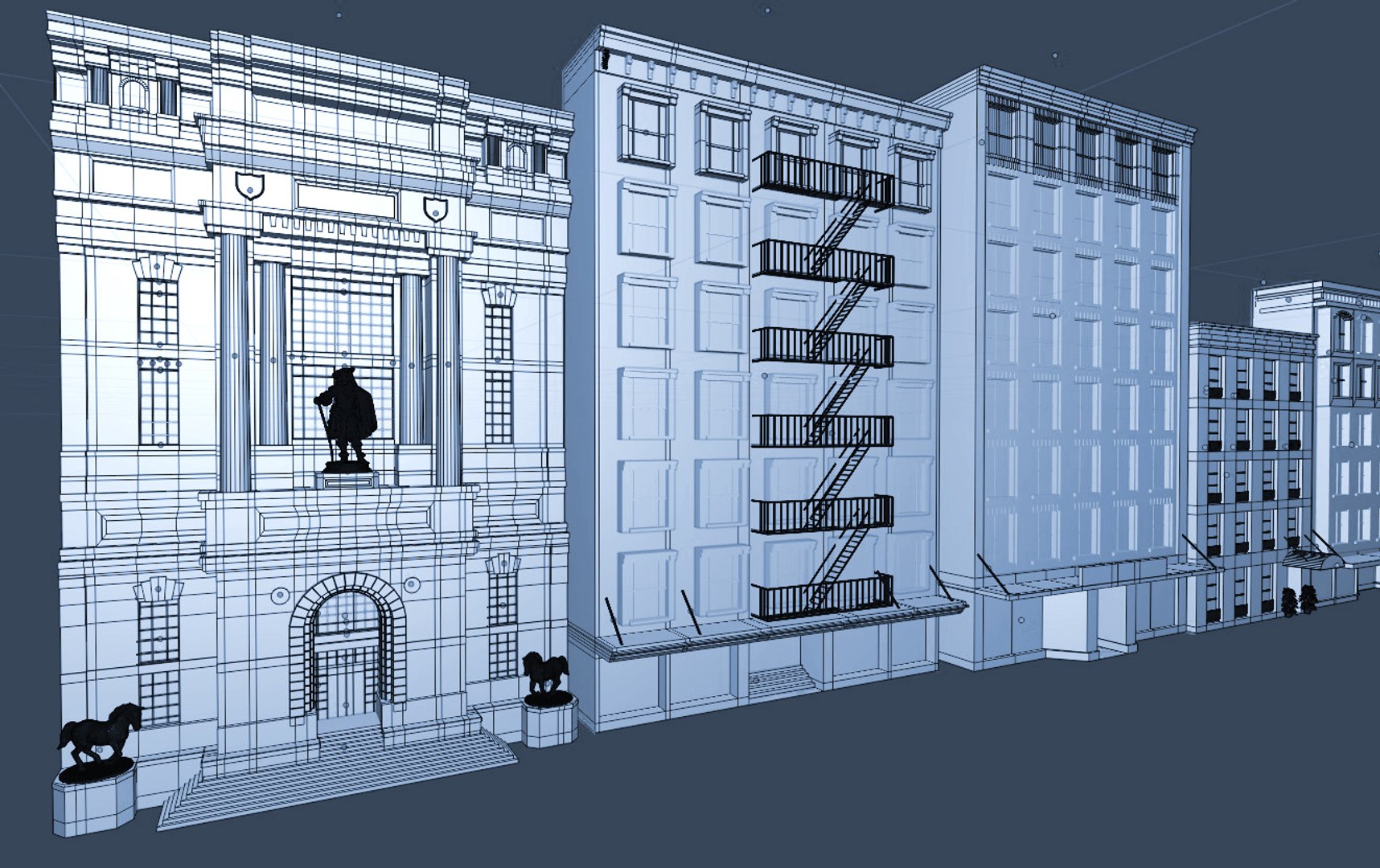 Set Buildings Style 3D Model - TurboSquid 1636167