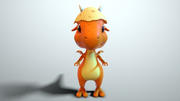 漫画の赤ちゃんドラゴン3dモデル Turbosquid