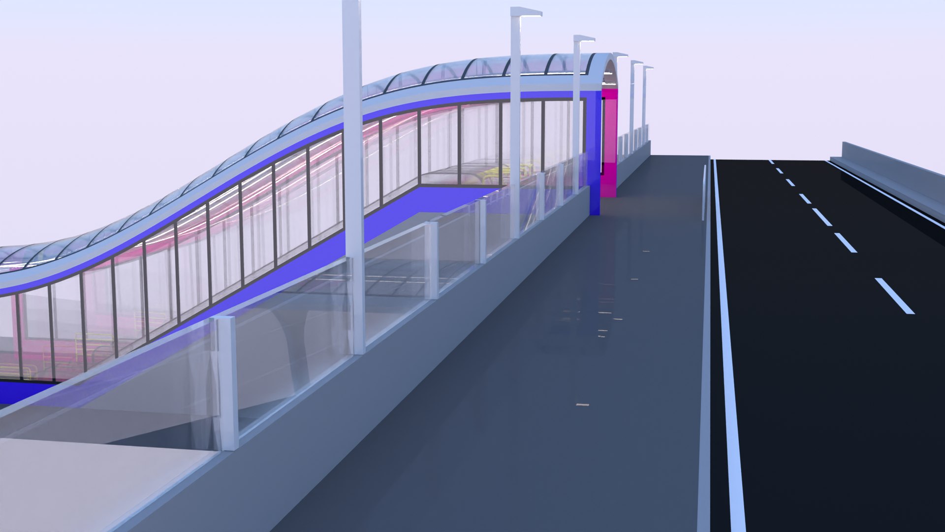 3D Model Bridge With Pedestrian Ramp - TurboSquid 2307701