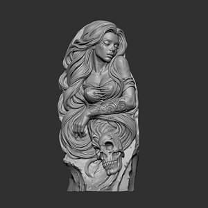 3D digital bust sculpture fantasy woman 3D