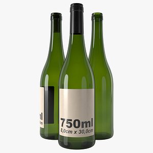 3D model wine bottle 750ml type4