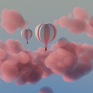 3D cloud air ballon model