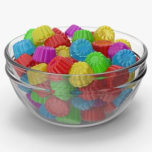 Jelly Candies In Bowl 3D model