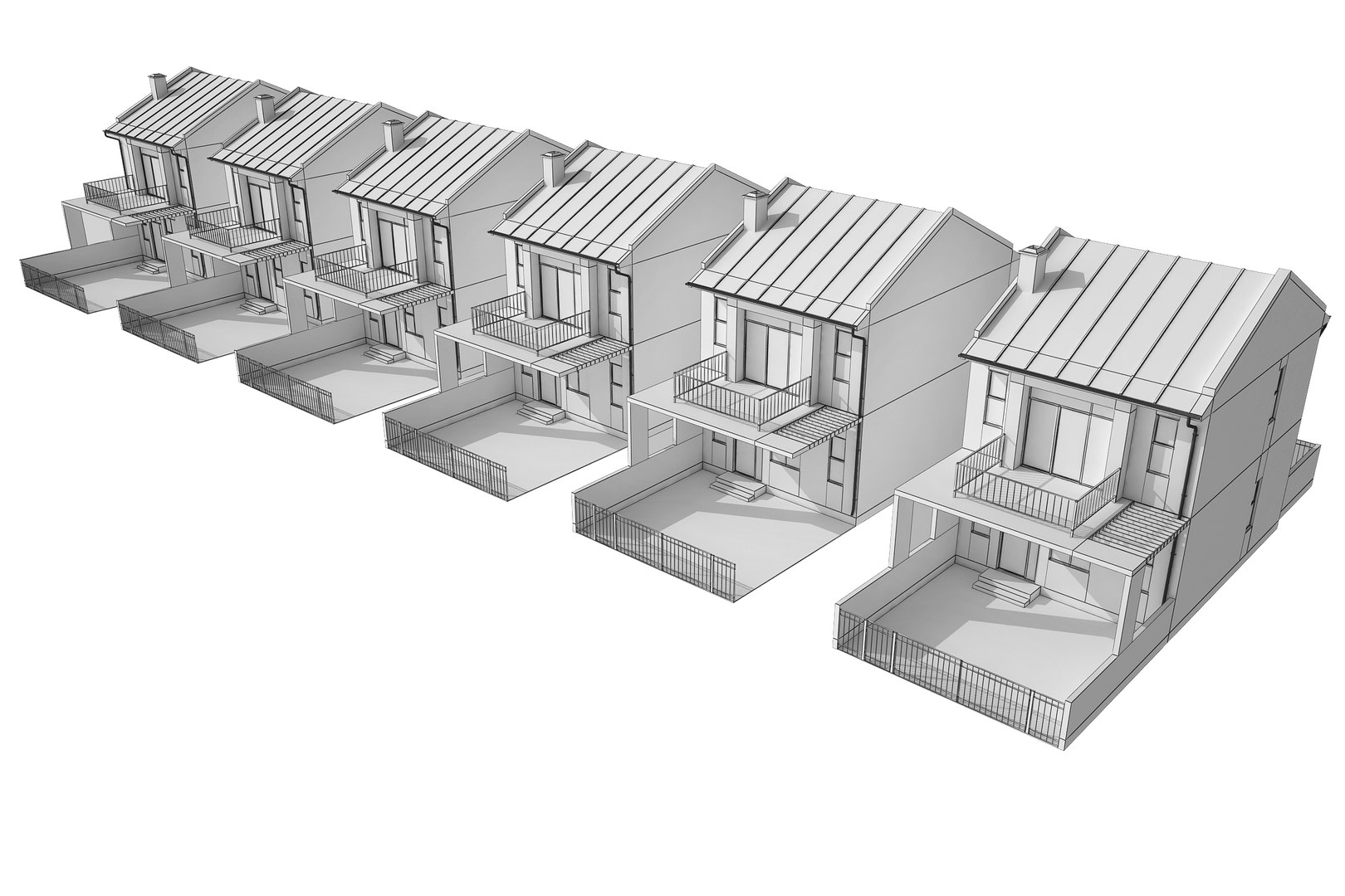 Townhouse House Town Model - TurboSquid 1549007
