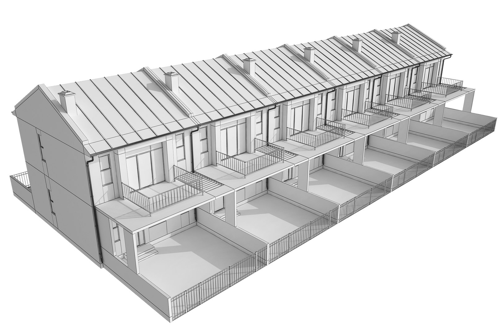 Townhouse House Town Model - TurboSquid 1549007