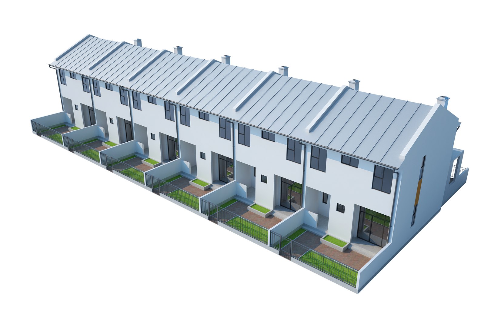 Townhouse house town model - TurboSquid 1549007