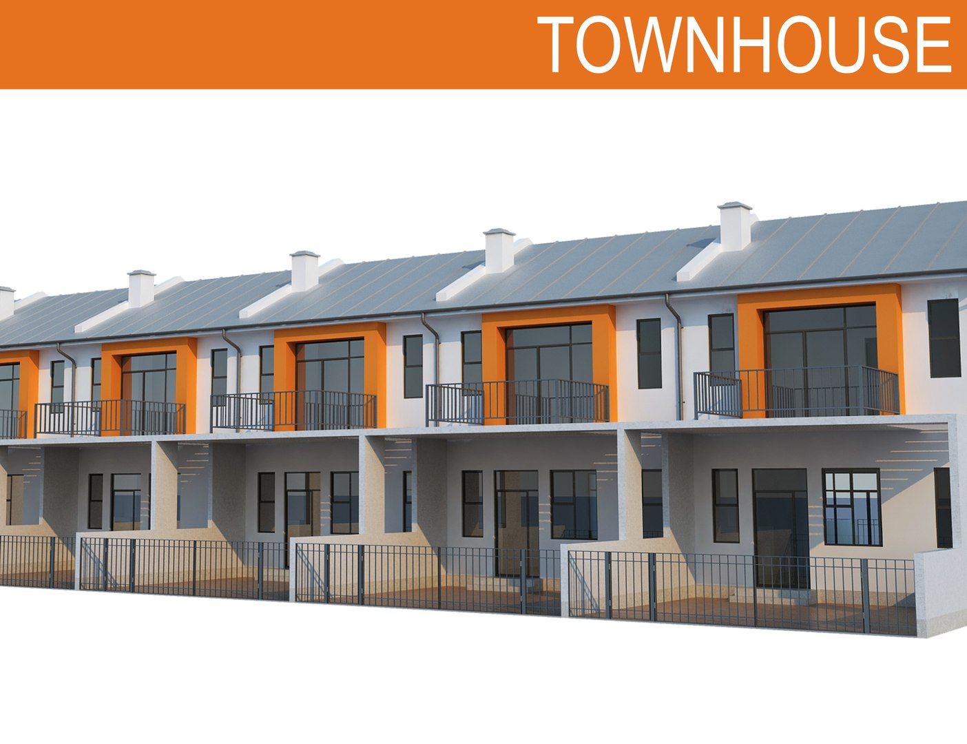 Townhouse house town model - TurboSquid 1549007
