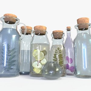 3D Apothecary bottles realtime model