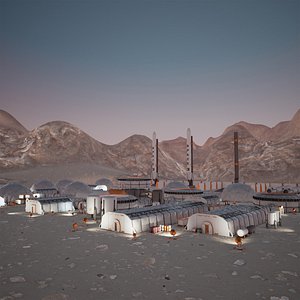 Low Poly Modular Space Station 02 3D model