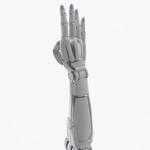 Cyborg arm 4 fingers 3D