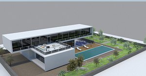 3D model villa modern house