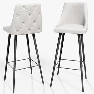 Leather Bar Stool - PBR Game Ready 3D model