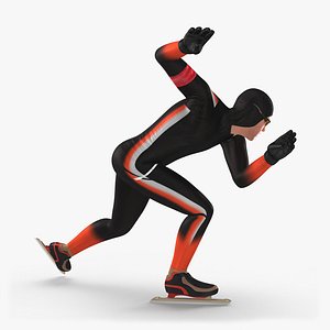 Speed Skater Generic 2 Pose 3 3D Model