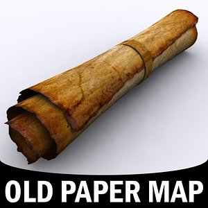 treasure scroll parchment maps 3d model