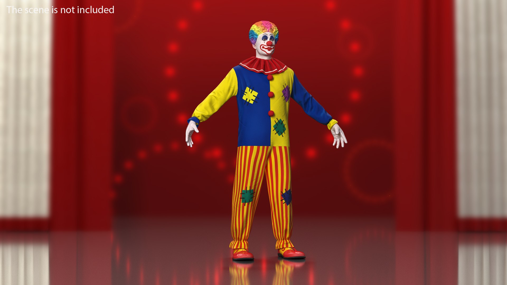 Clown Costume Rigged for Maya 3D model preview