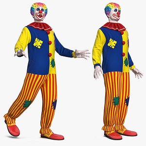 3D clown costume rigged model