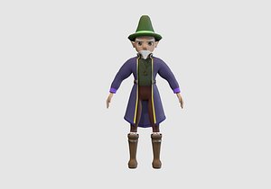 3D cartoon male wizard