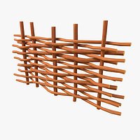 Cartoon Wattle Fence 04