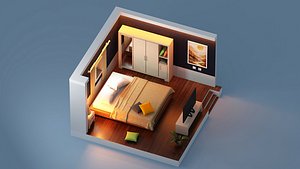Isometric Bedroom 3D model