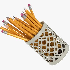 realistic pencils cup 3D model