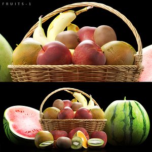 fruits set 3D model