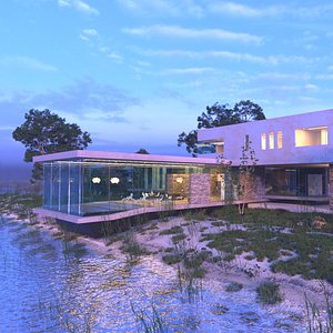 Super modern beach villa house 3ds max corona 3D model