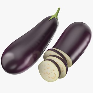3D Eggplant Set