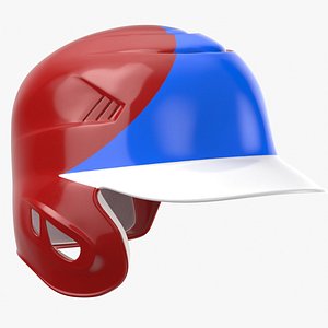 Baseball Helmet Ear flap Red Blue Triangle