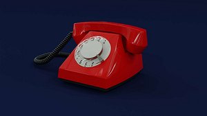 Old red eastern europeansoviet rotary telephone