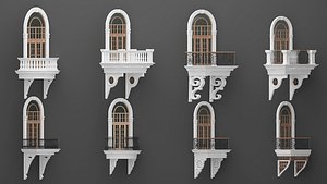 Classic Balcony Door 3D model