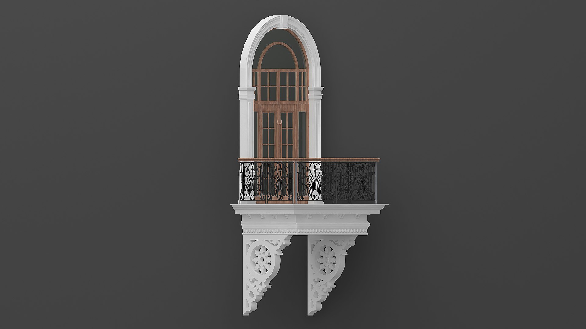 Classic Balcony Door 3D Model - TurboSquid 2137381