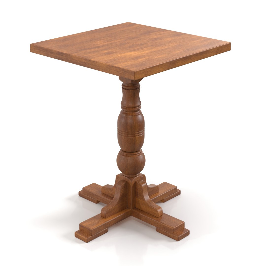 3D Model Round Restaurant Wood Dining Table PBR - TurboSquid 2236759