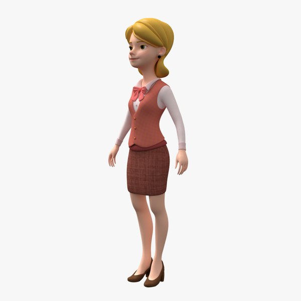 3D model toon woman character