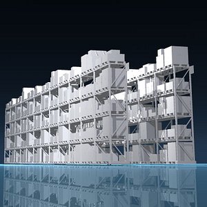 depot shelves pallets 3d dxf