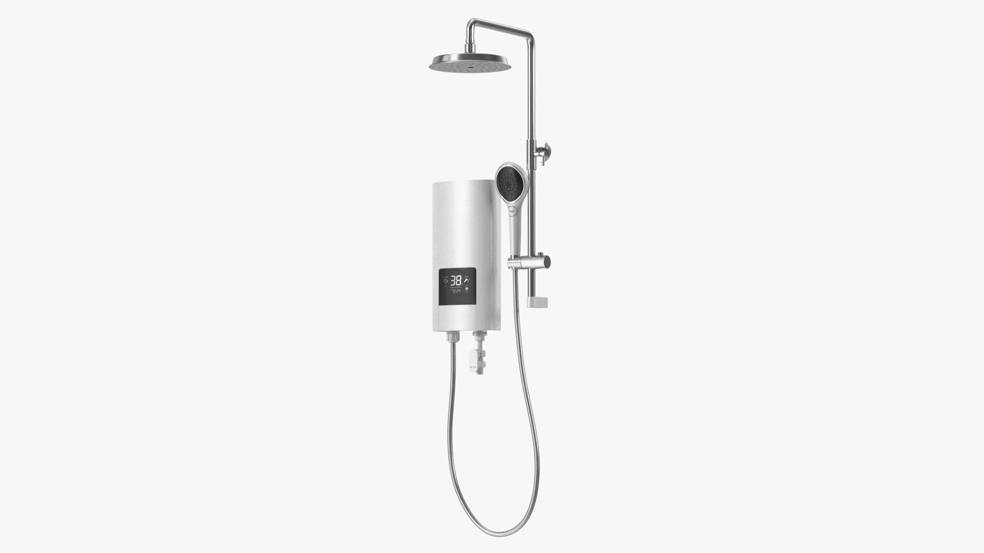 Shower Heater Luxury Style White Left 3D model preview