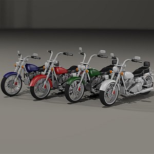 custom chopper bike 3D model