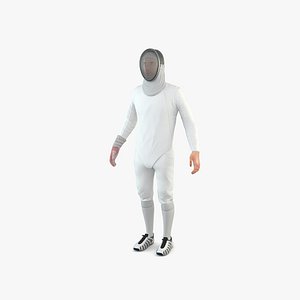 fencer person human 3D model